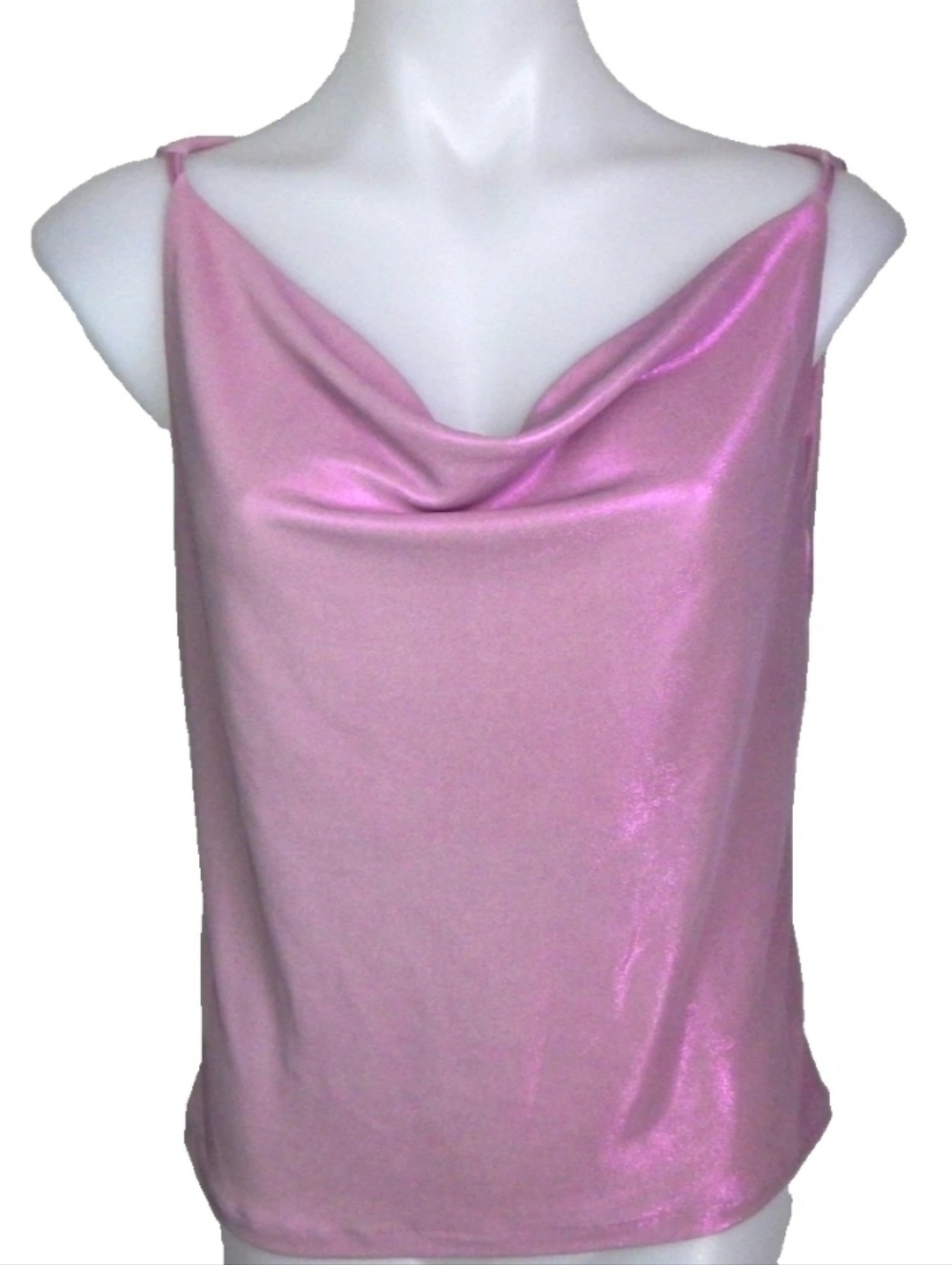 Espirit Vintage Y2K Purple Metallic Cowl Neck Tank